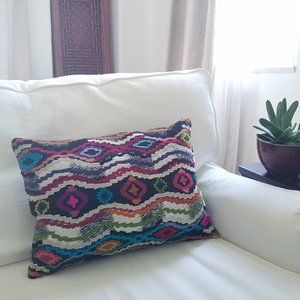 CB2 Embroidered Throw Pillow